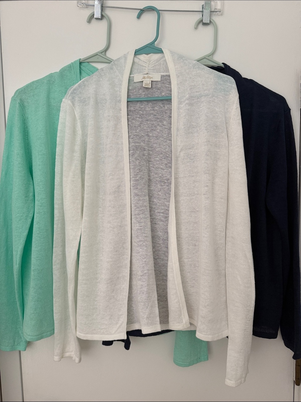 Lot of 3 Lilly Pulitzer Faretta Linen Open-Front Long Sleeve Cardigans